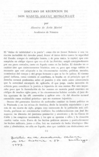 Discurso de recepción de don Manuel Salvat Monguillot