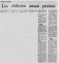 Los Chilenos aman pésimo.