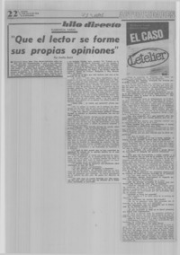 Que el lector se forme sus propias opiniones": [entrevista]