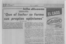 Que el lector se forme sus propias opiniones": [entrevista]