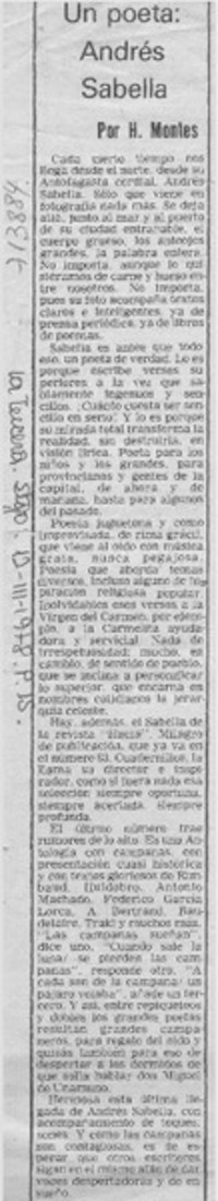Un poeta Andrés Sabella