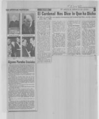 El cardenal nos dice lo que ha dicho.