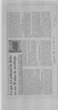 Lo que el Cardenal ha dicho en sus 20 años de arzobispo.