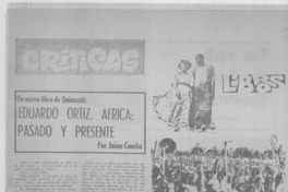 Eduardo Ortiz, Africa, pasado y presente