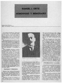 Manuel J. Ortiz memorioso y memoriable