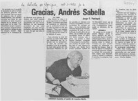 Gracias, Andrés Sabella