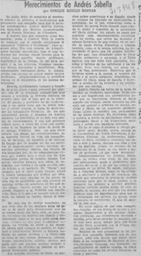 Merecimientos de Andrés Sabella.