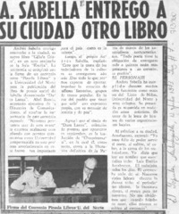 A. Sabella entregó a su ciudad otro libro