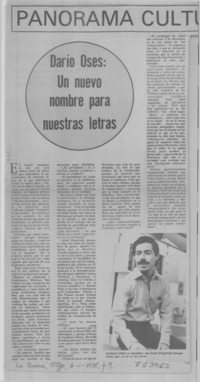 Dario Oses, un nuevo nombre para nuestras letras: [entrevista]