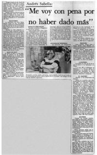 "Me voy con pena por no haber dado más".