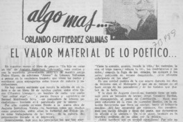 El valor material de lo poético