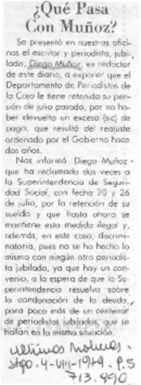 ¿Qué pasa con Muñoz?