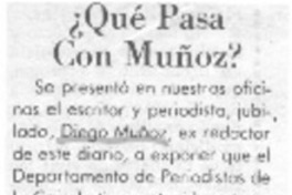 ¿Qué pasa con Muñoz?