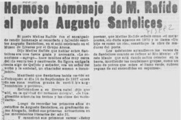 Hermoso homenaje de M. Rafide al poeta Augusto Santelices