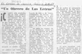 "Un Obrero de las letras".