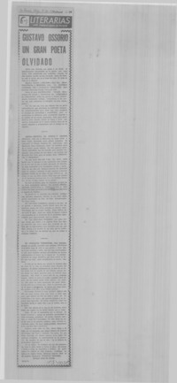 Gustavo Ossorio un gran poeta olvidado