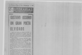 Gustavo Ossorio un gran poeta olvidado