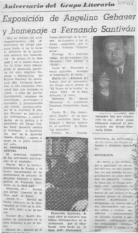 Exposición de Angelino Gebauer y homenaje a Fernando Santiván.