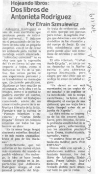 Dos libros de Antonia Rodríguez