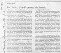 La lluvia, una promesa de poesía