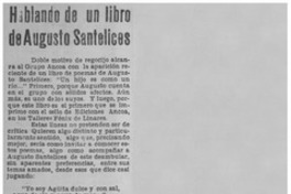 Hablando de un libro de Augusto Santelices