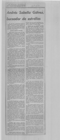 Andrés Sabella Gálvez, buceador de estrellas.
