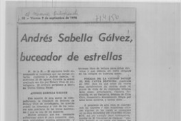 Andrés Sabella Gálvez, buceador de estrellas.
