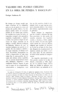 Valores del pueblo chileno en la obra de Pineda y Bascuñán