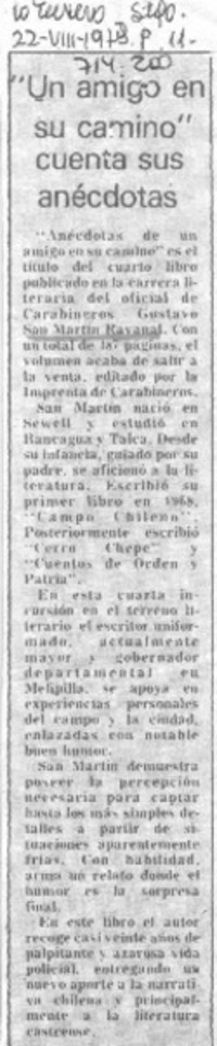 "Un Amigo en su camino" cuenta sus anécdotas.