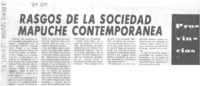 Rasgos de la sociedad mapuche contemporánea.