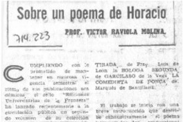 Sobre un poema de Horacio