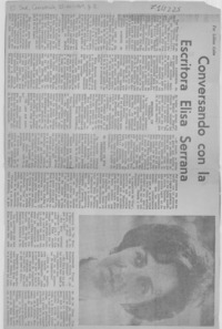 Conversando con la escritora Elisa Serrana: [entrevista]