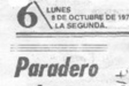 Paradero de un escritor.