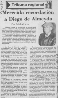 Merecida recordación a Diego de Almeyda