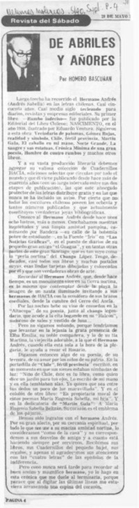 De abriles y añores