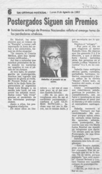 Postergados siguen sin premios.