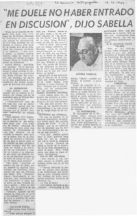 "Me duele no haber entrado en discusión", dijo Sabella