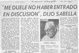 "Me duele no haber entrado en discusión", dijo Sabella
