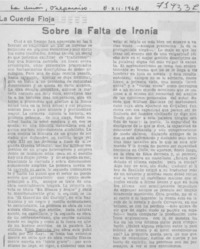 Sobre la falta de ironía.