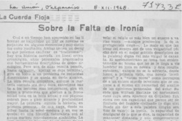 Sobre la falta de ironía.