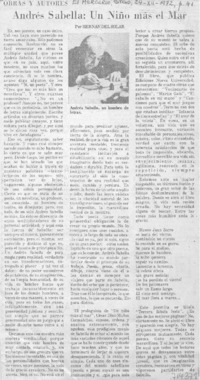 Andrés Sabella: un niño más el mar