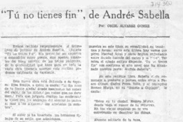 "Tú no tienes fín", de Andrés Sabella