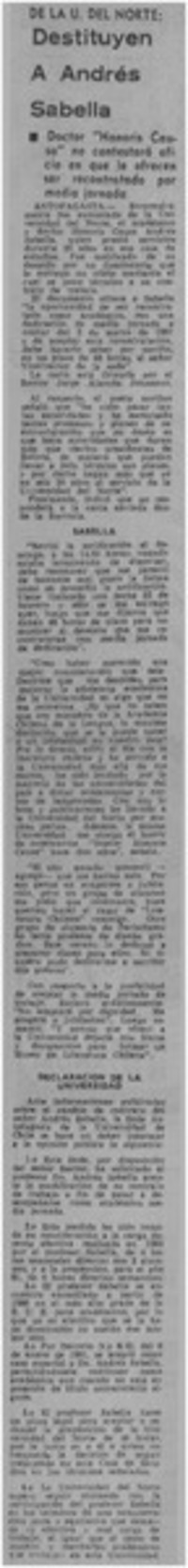 Destituyen a Andrés Sabella.