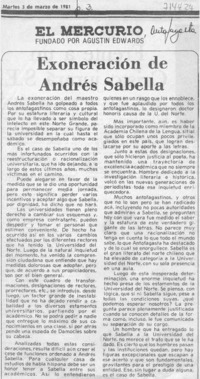 Exoneración de Andrés Sabella.