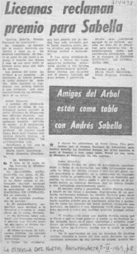 Liceanas reclaman premio para Sabella.