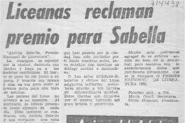 Liceanas reclaman premio para Sabella.