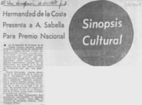 Hermandad de la costa presenta a A. Sabella para Premio Nacional.