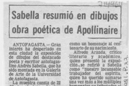 Sabella resumió en dibujos obra poética de Apollinaire.