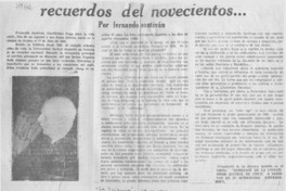 Recuerdos de novecientos...