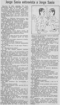 Jorge Sasía entrevista Jorge Sasía : [entrevistas]